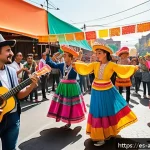Home 21 문화인류학 이론 - A vibrant multicultural street festival scene in Mexico City, featuring diverse groups of people dre...
